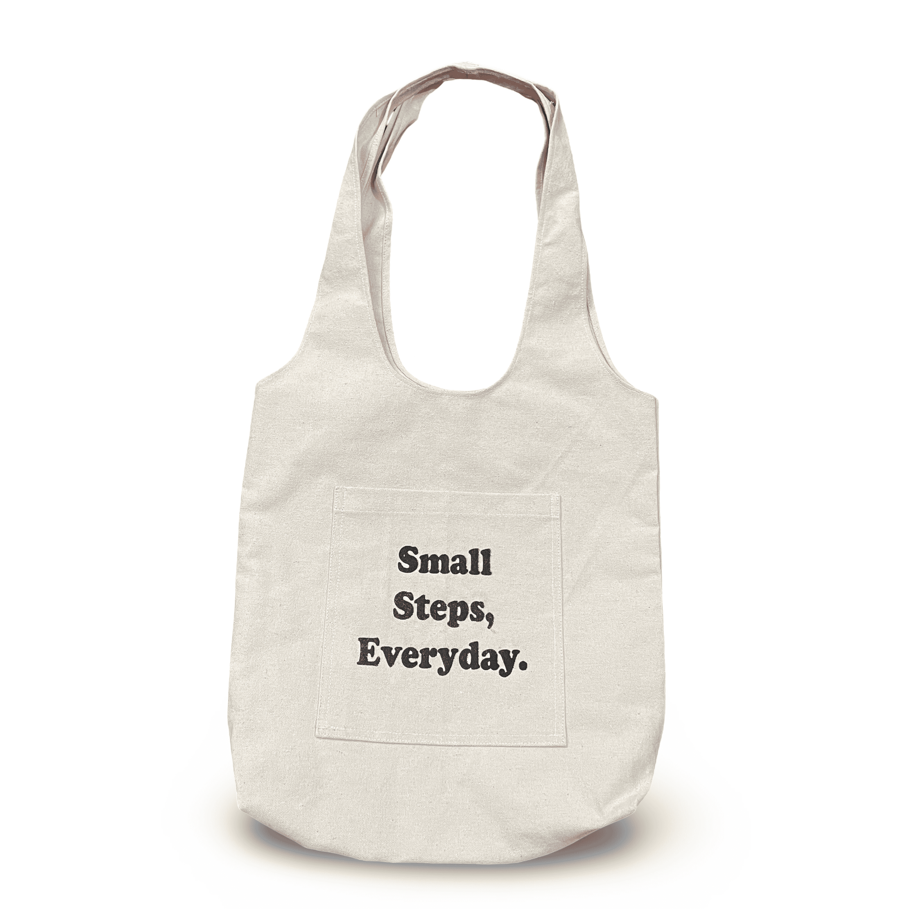Bindle bag with motivational quote 'Small steps everyday'