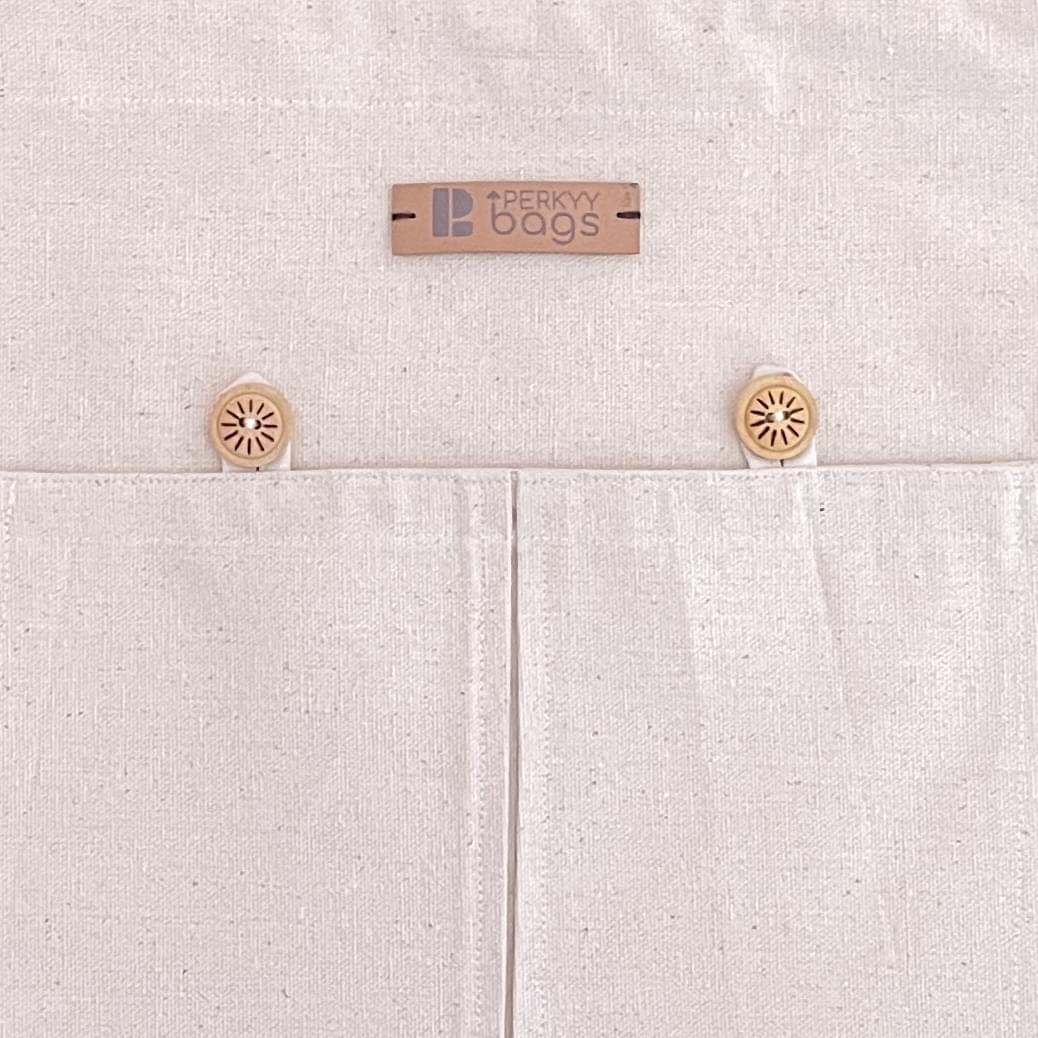 Elegant Tote Bag with front button pockets - Image 3