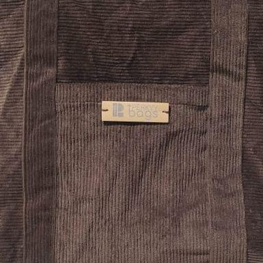 Corduroy Tote Bag with Zipper (Dark Grey) - Image 2